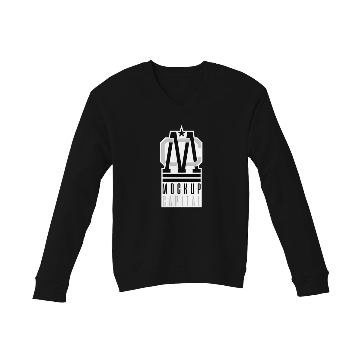 Womens V-Neck Sweatshirt Mockup