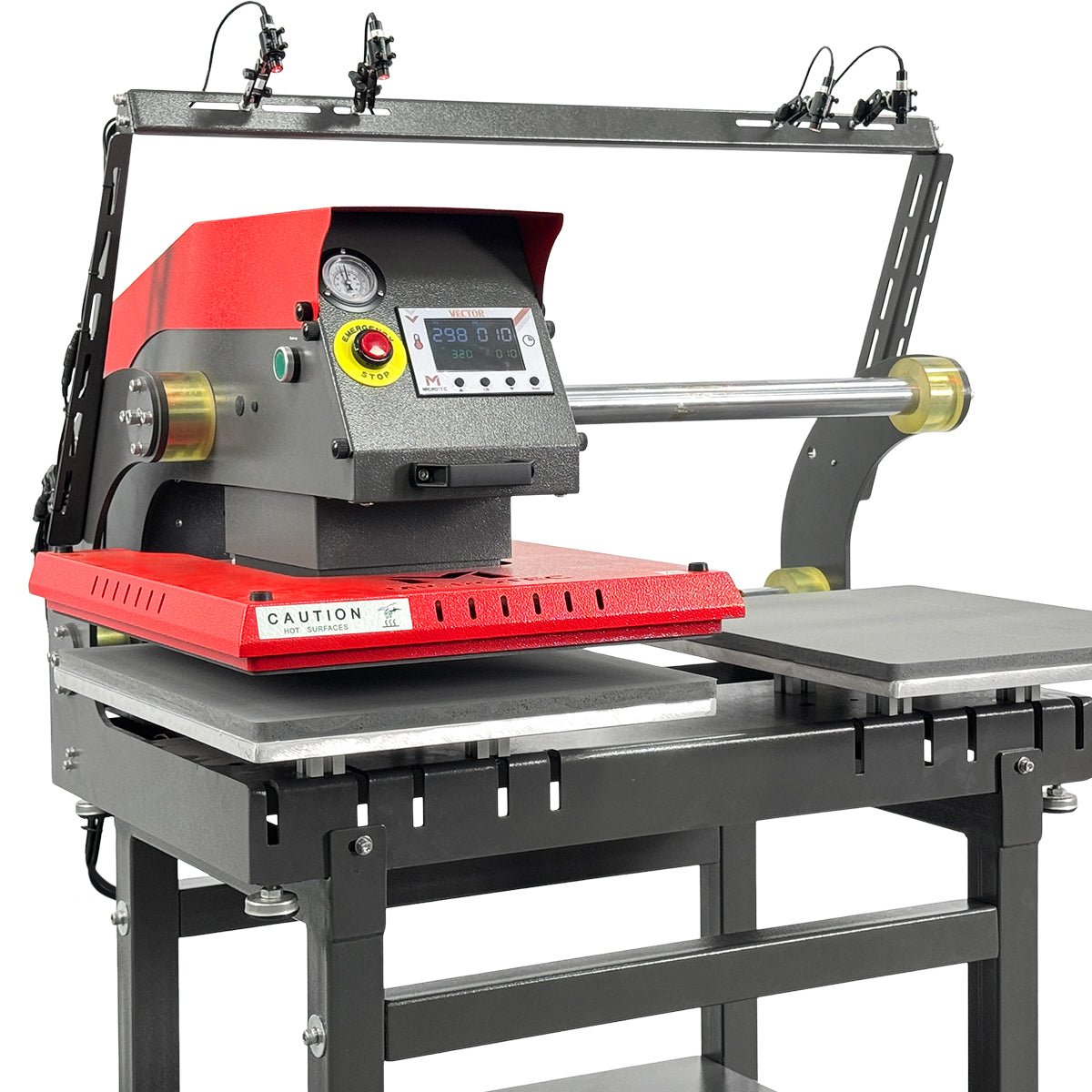 VECTOR 16” x 20” Dual Station Pneumatic Heat Press with Integrated Stand & Laser Alignment