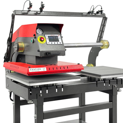 VECTOR 16” x 20” Dual Station Pneumatic Heat Press with Integrated Stand & Laser Alignment